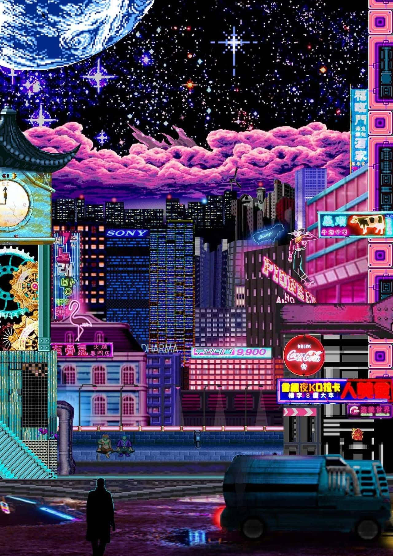 Immerse Yourself In Aesthetic Vaporwave Background