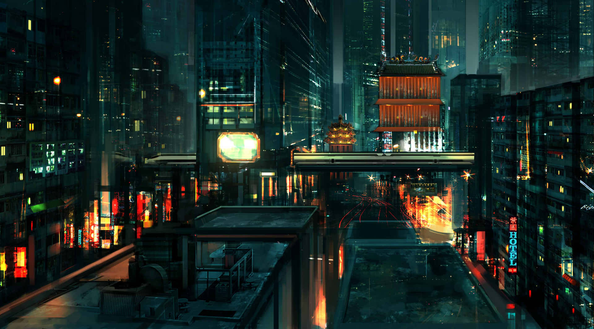 Immerse Yourself In The Futuristic Lights Of A Japan Cyberpunk City Background
