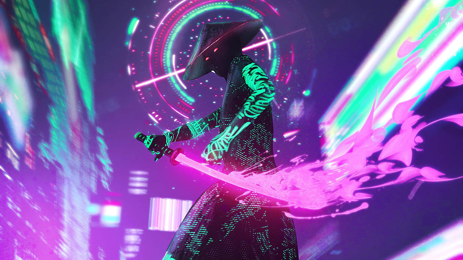 Immerse Yourself In The Vibrant World Of Cyberpunk Background