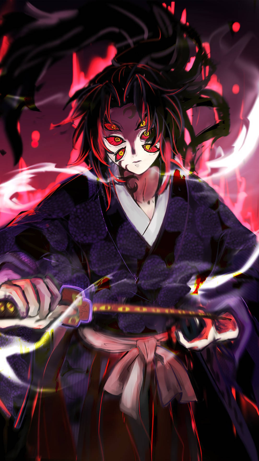 Immersing In The Demon Slayer World – A Canvas Of Kokushibo, The Upper Moon Two Of The Twelve Kizuki Background