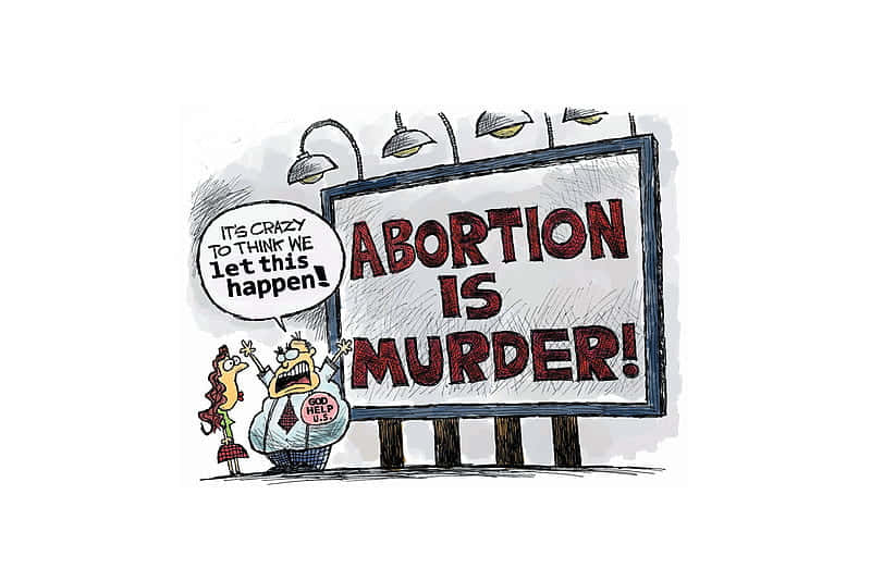 Impactful Editorial Cartoon On Abortion Background