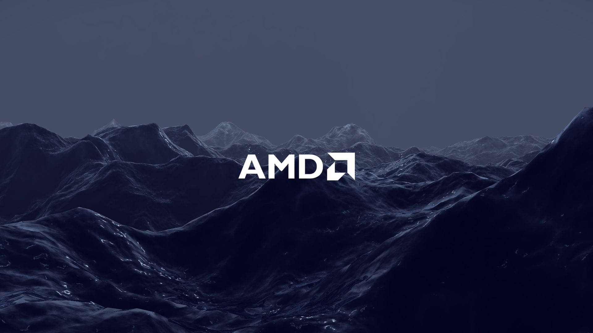 Imposing Amd Logo With A Captivating Wave Effect Background