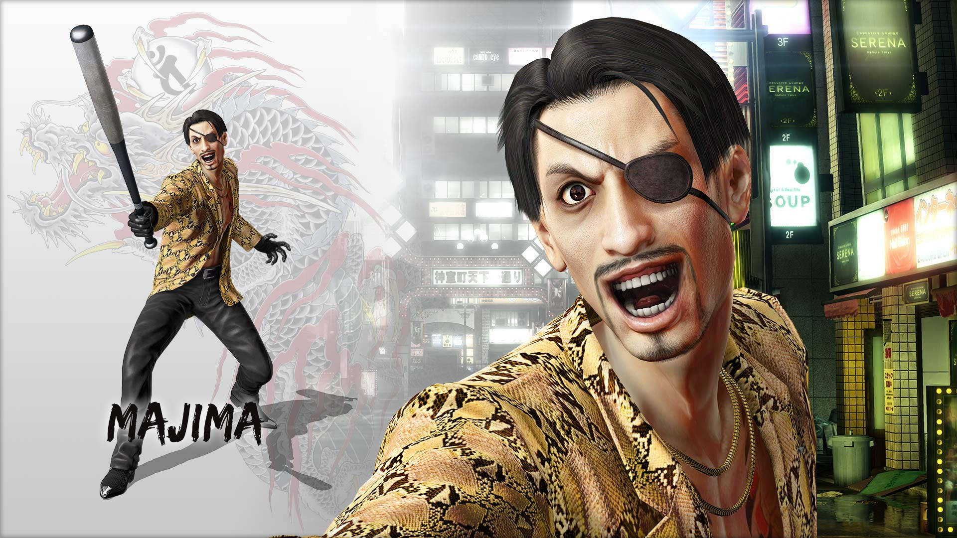 Imposing And Treacherous - Majima Goro Background