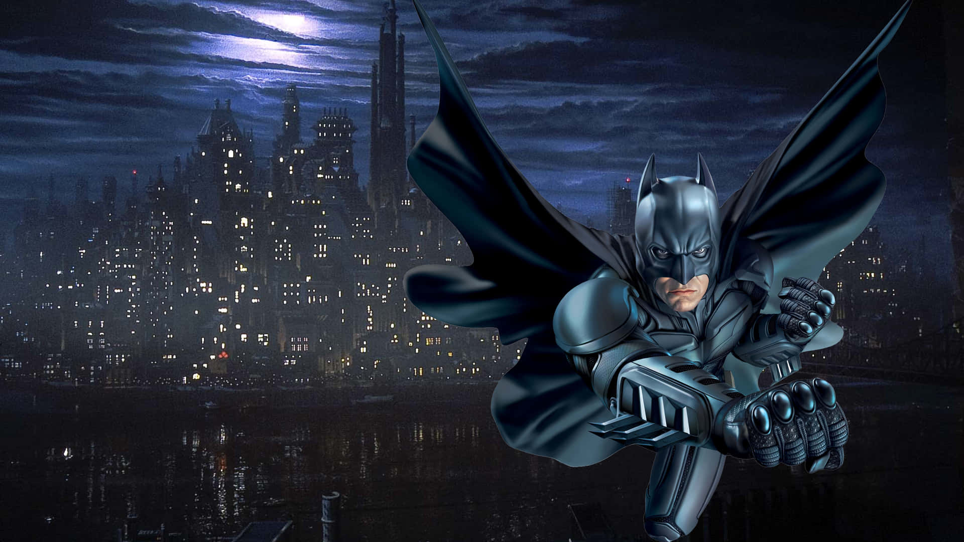 Imposing City Skyline Of Batman City Background