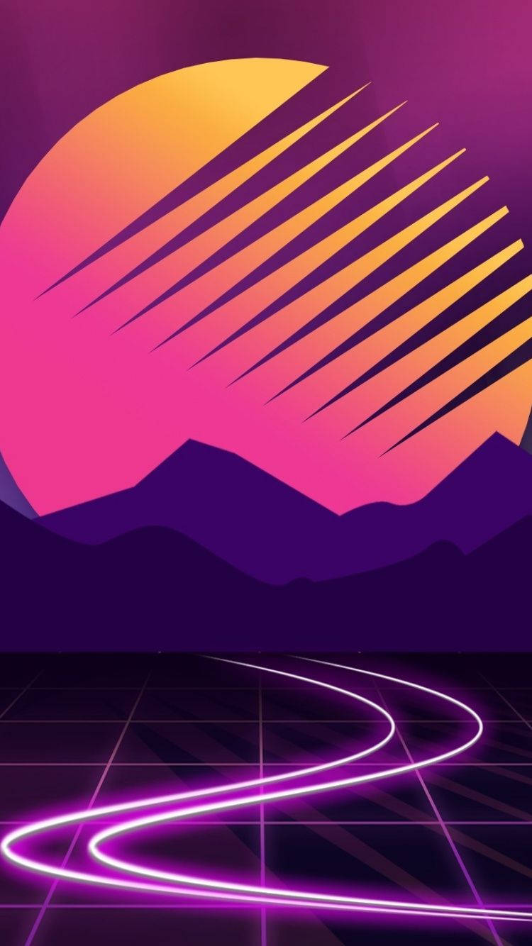 Imposing Outrun Collage Background