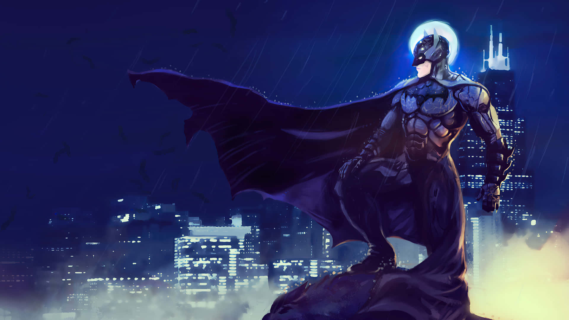 Imposing Skyline Of Batman City Background