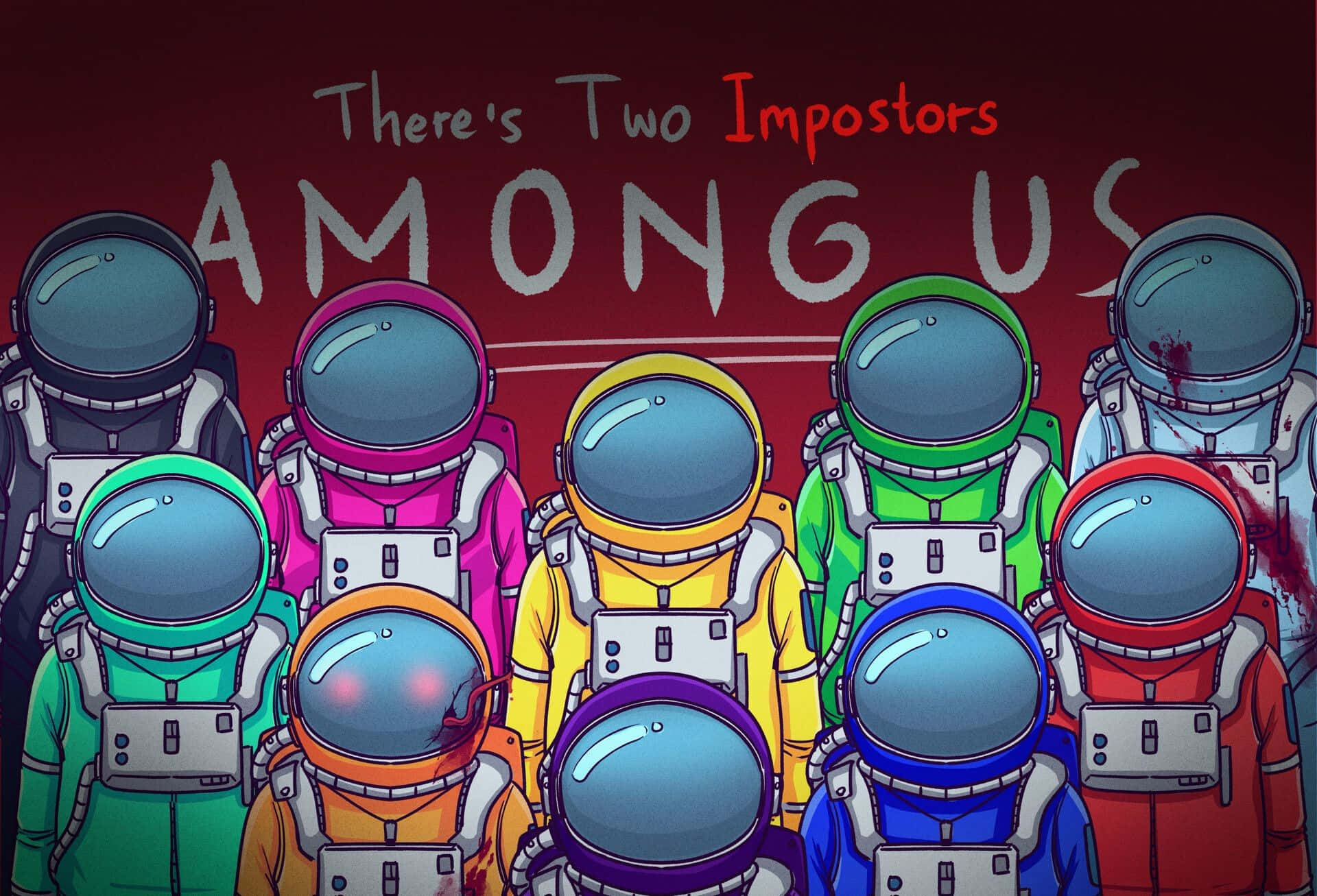 Impostor In Action In Vibrant Space - Among Us