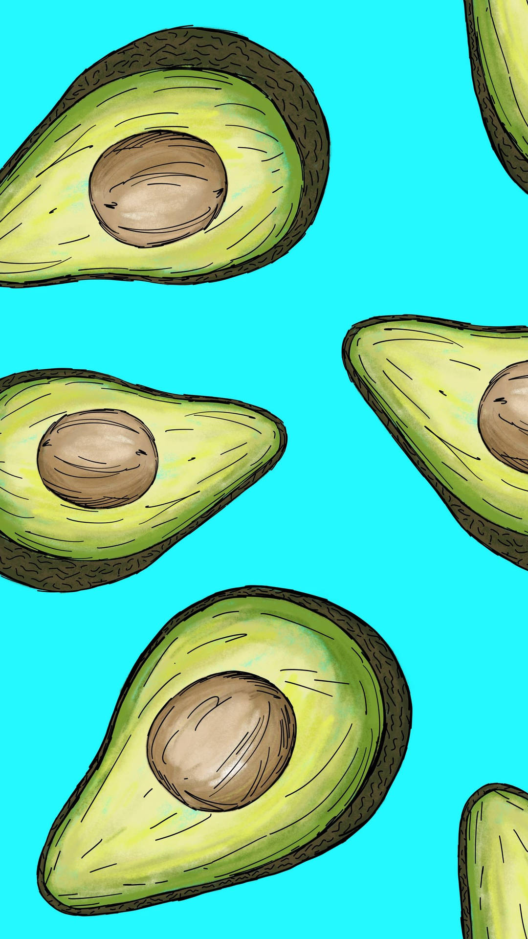 Impressive Avocado Fruit Patterns Digital Illustration