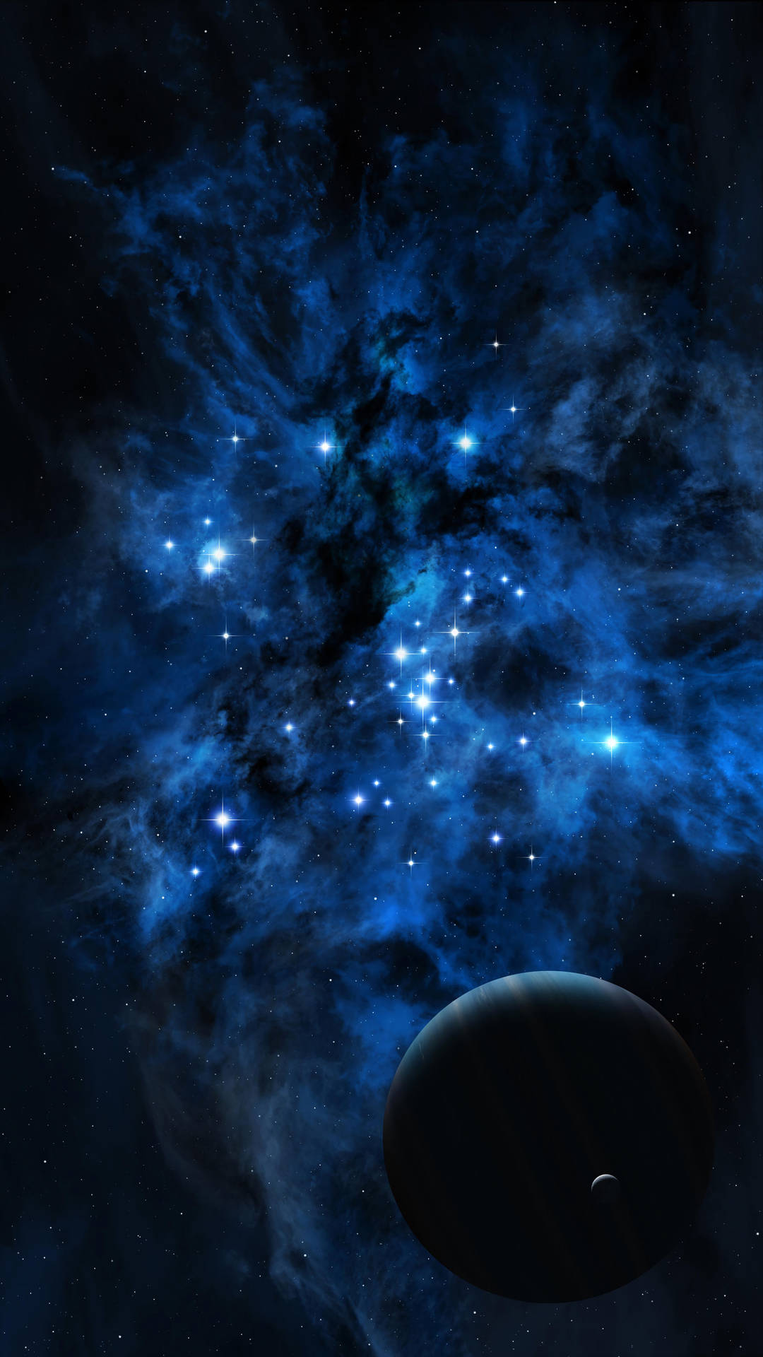 Impressive Blue Outer Space Background