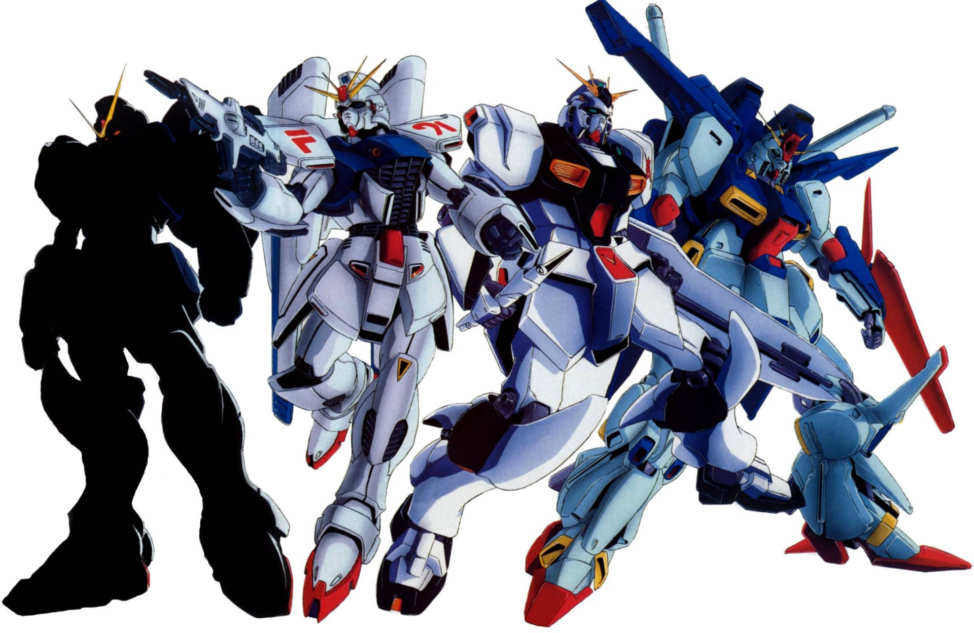 Impressive Mobile Suit Gundams In Action Background