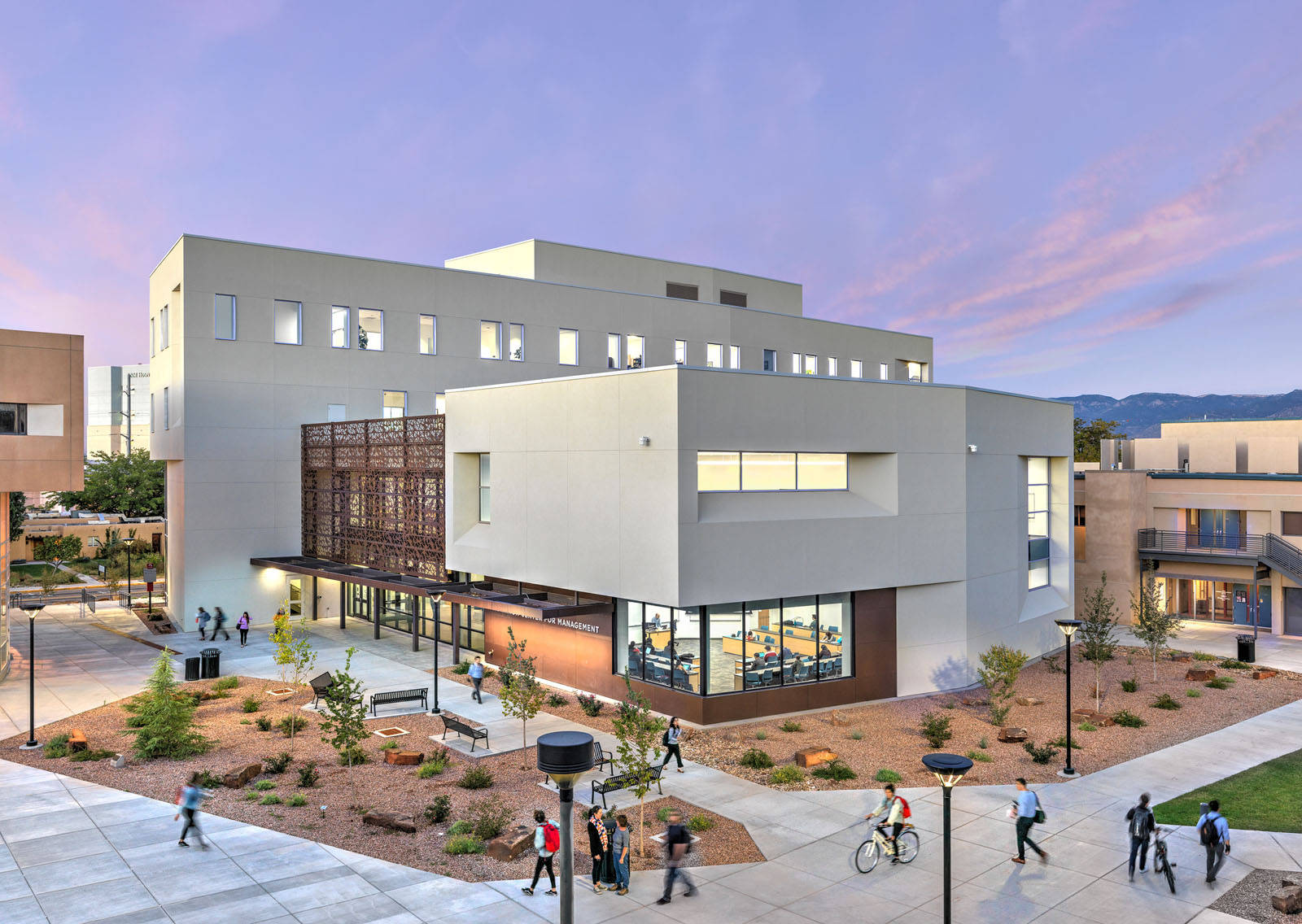 Impressive Structure Of The Mckinnon Center For Management At University Of New Mexico. Background