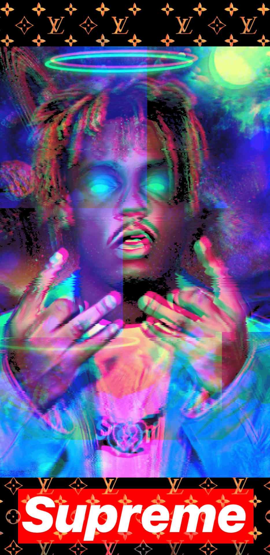 Impressive Xxxtentacion Juice Wrld Glitch Art Background