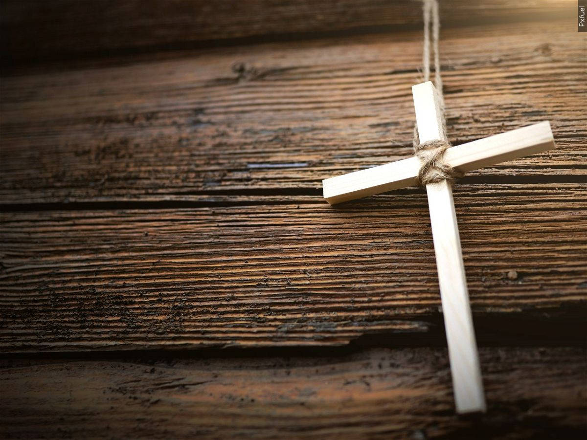 Improvised Cross As A Symbol Of The Christianity Religion Background