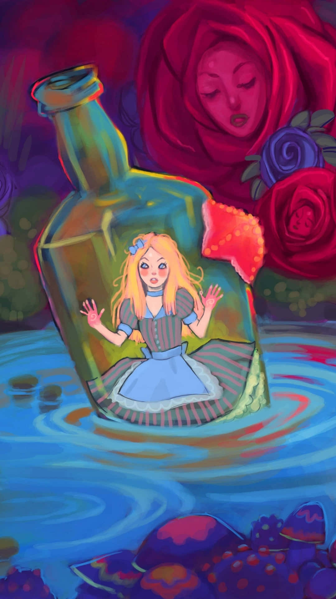 In A Bottle Alice Wonderland Aesthetic Background