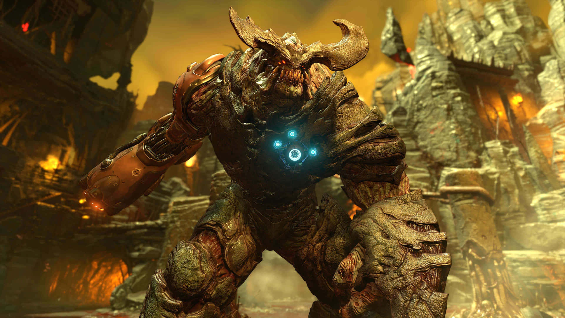 In Doom 2016, Chainsaw Monsters Again Will Haunt Your Nightmares Background