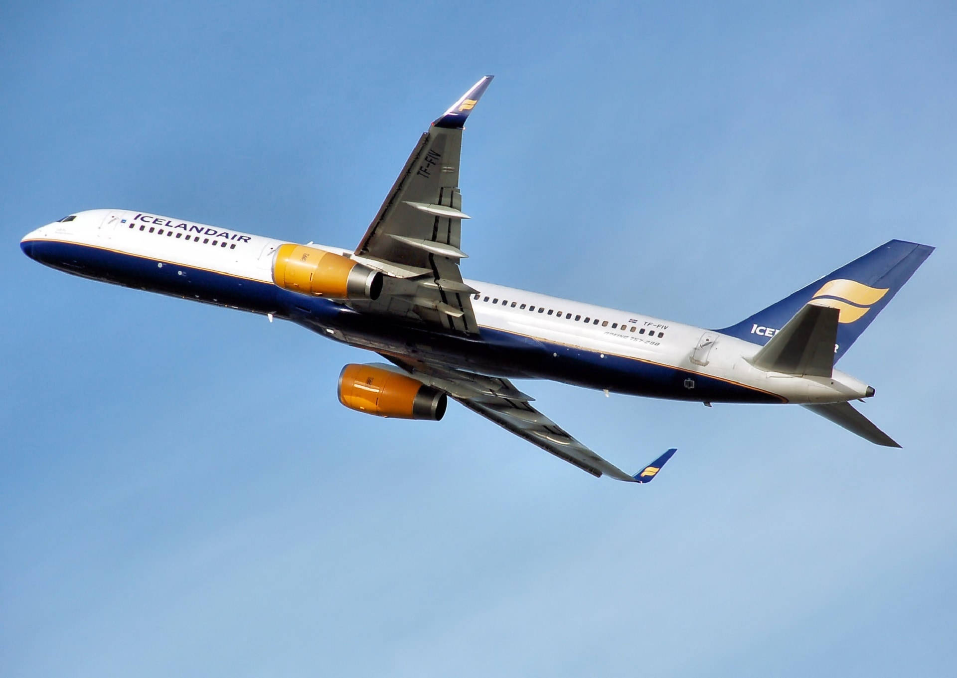 In Flight Icelandair Aviation Plane