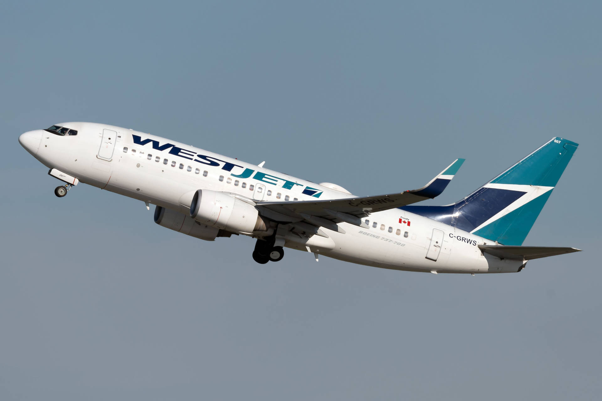 In Flight Westjet Airplane Background