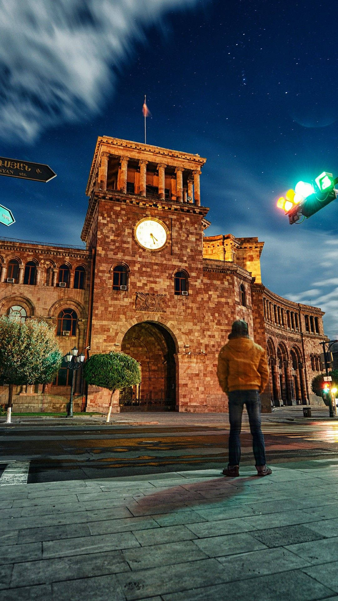 In Front Of Yerevan's Republic Square Background