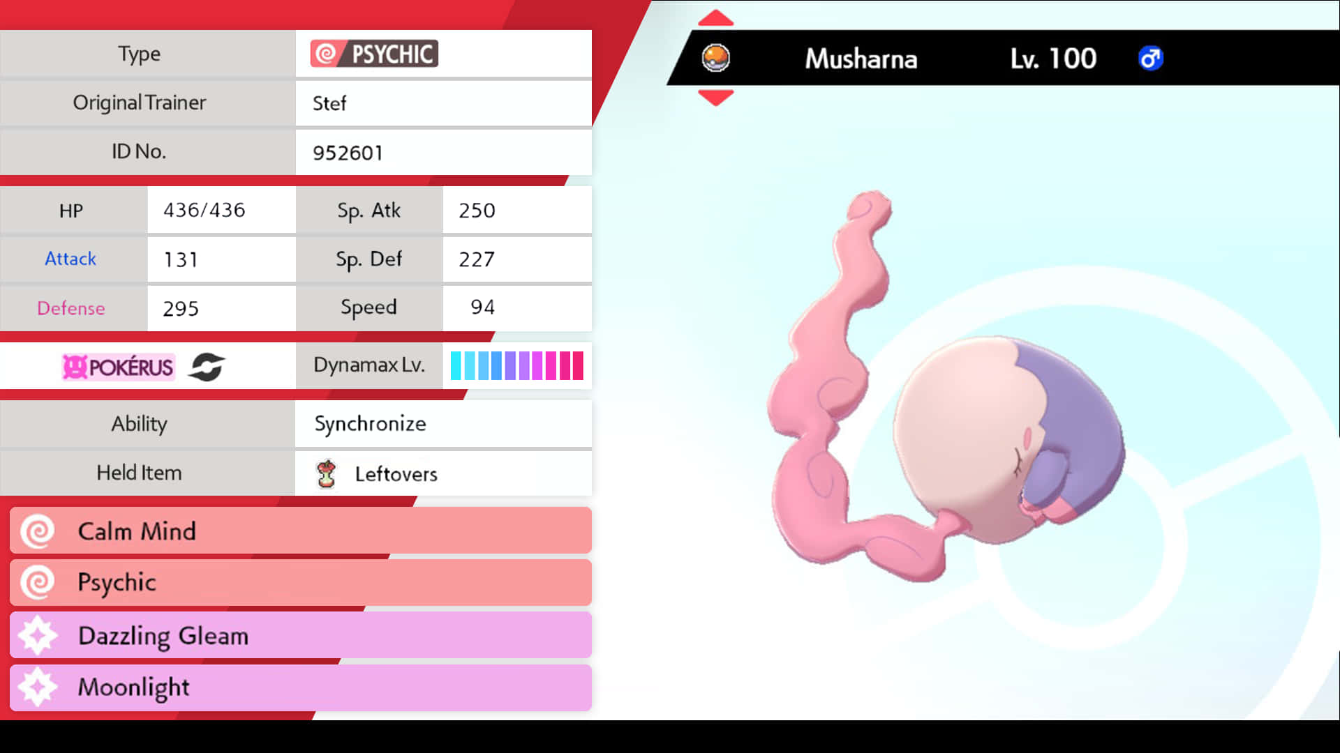 In-game Musharna Statistics Background