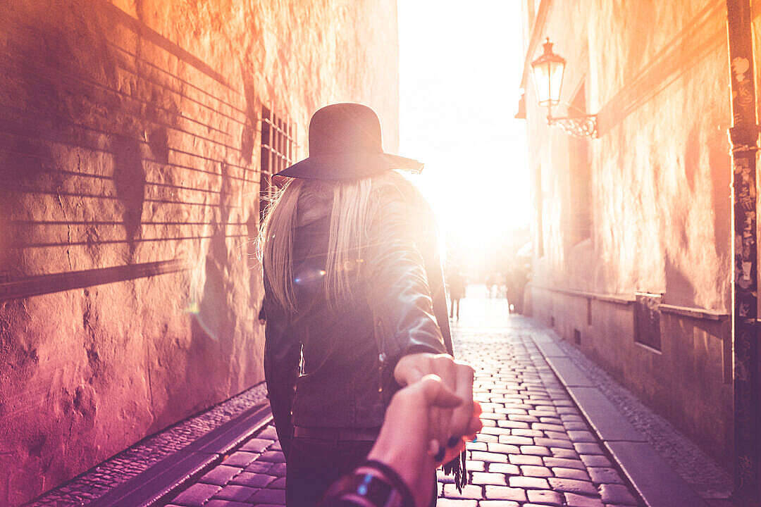 In Love Couples Image In Prague Background