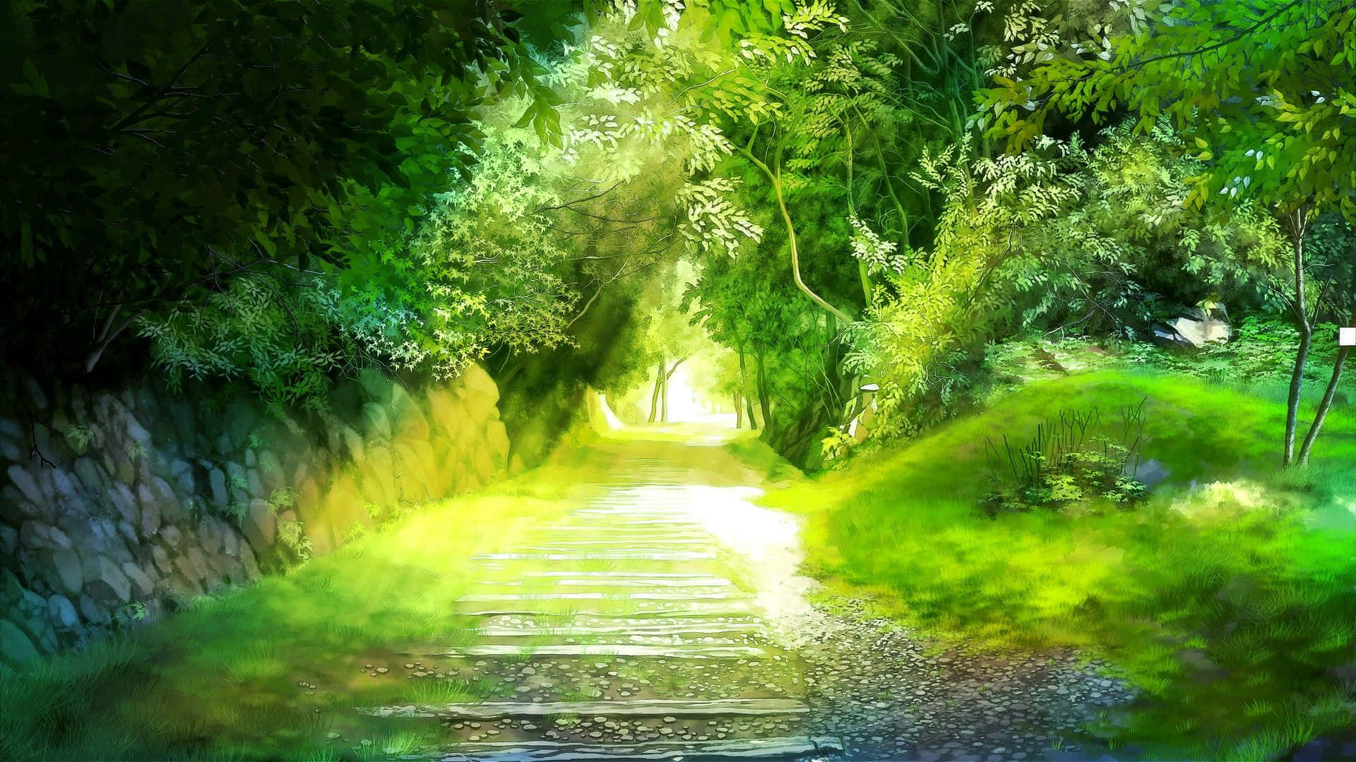 In The Middle Of A Surreal Anime Forest