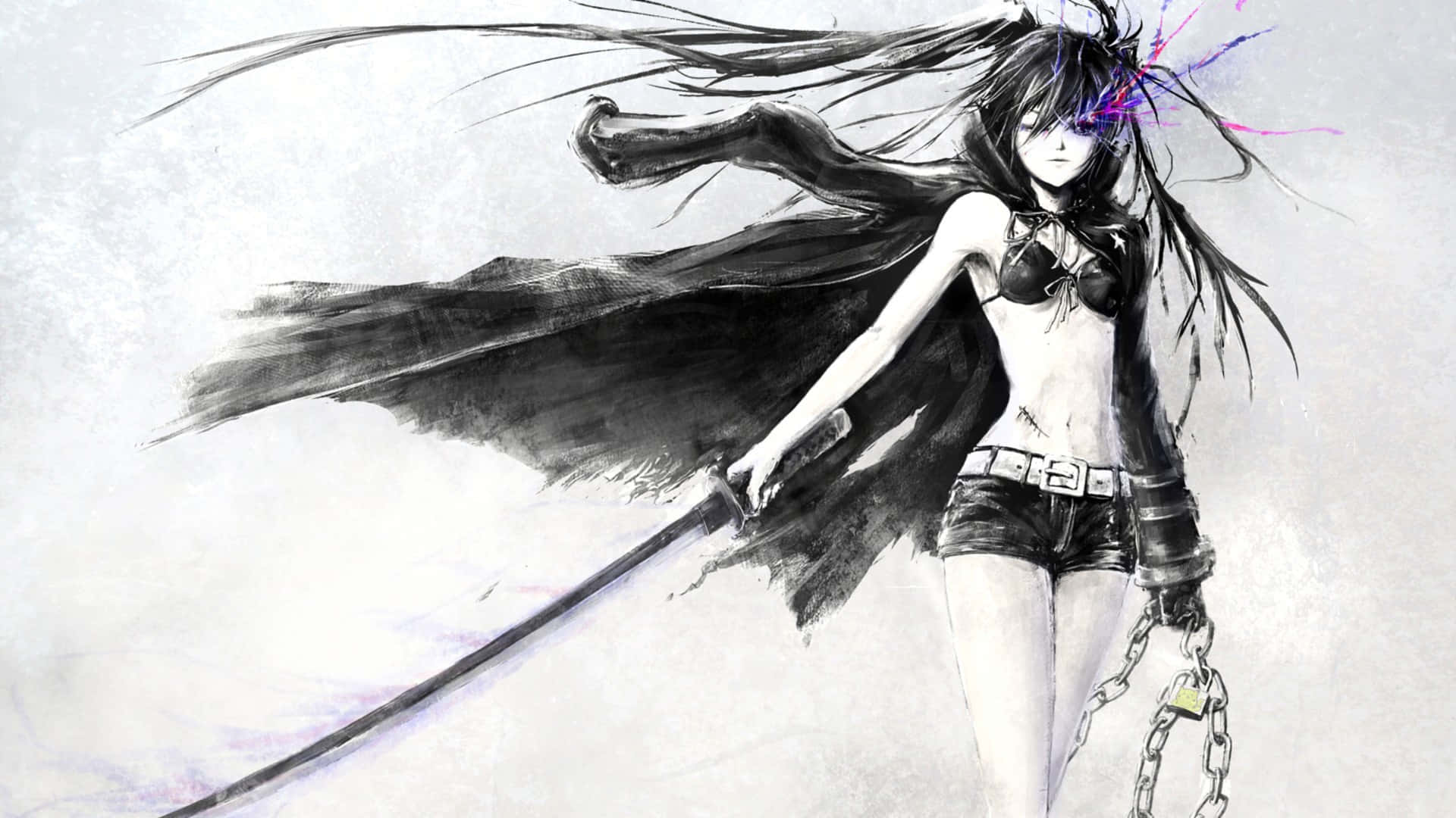 Inane Girl With Katana Background
