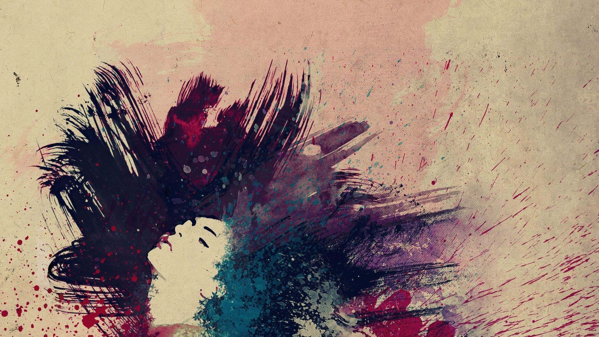 Inane Watercolor Art Of A Woman Background