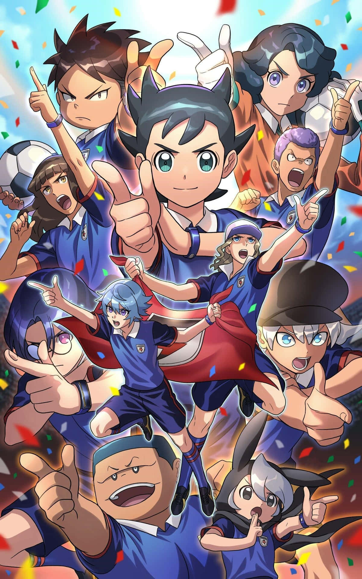 Inazuma Eleven Team Celebration Artwork Background