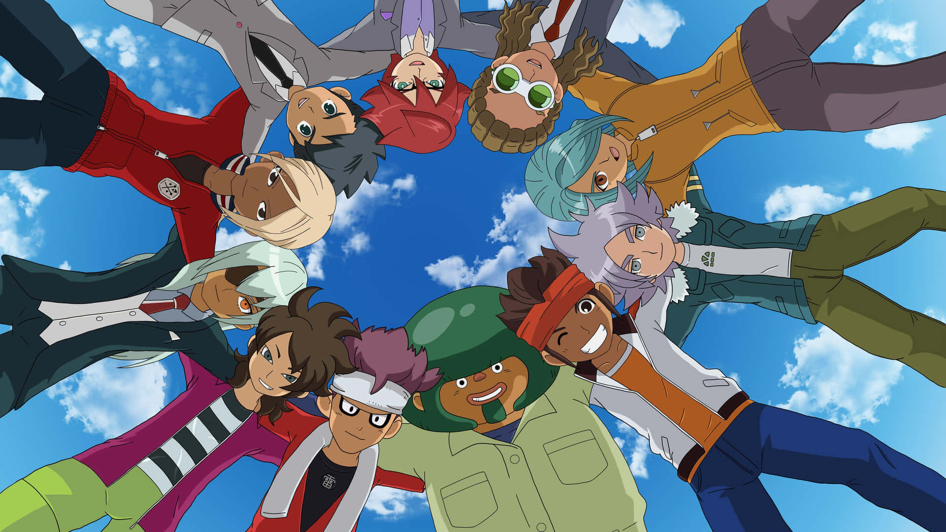 Inazuma Eleven Team Skyward Pose Background