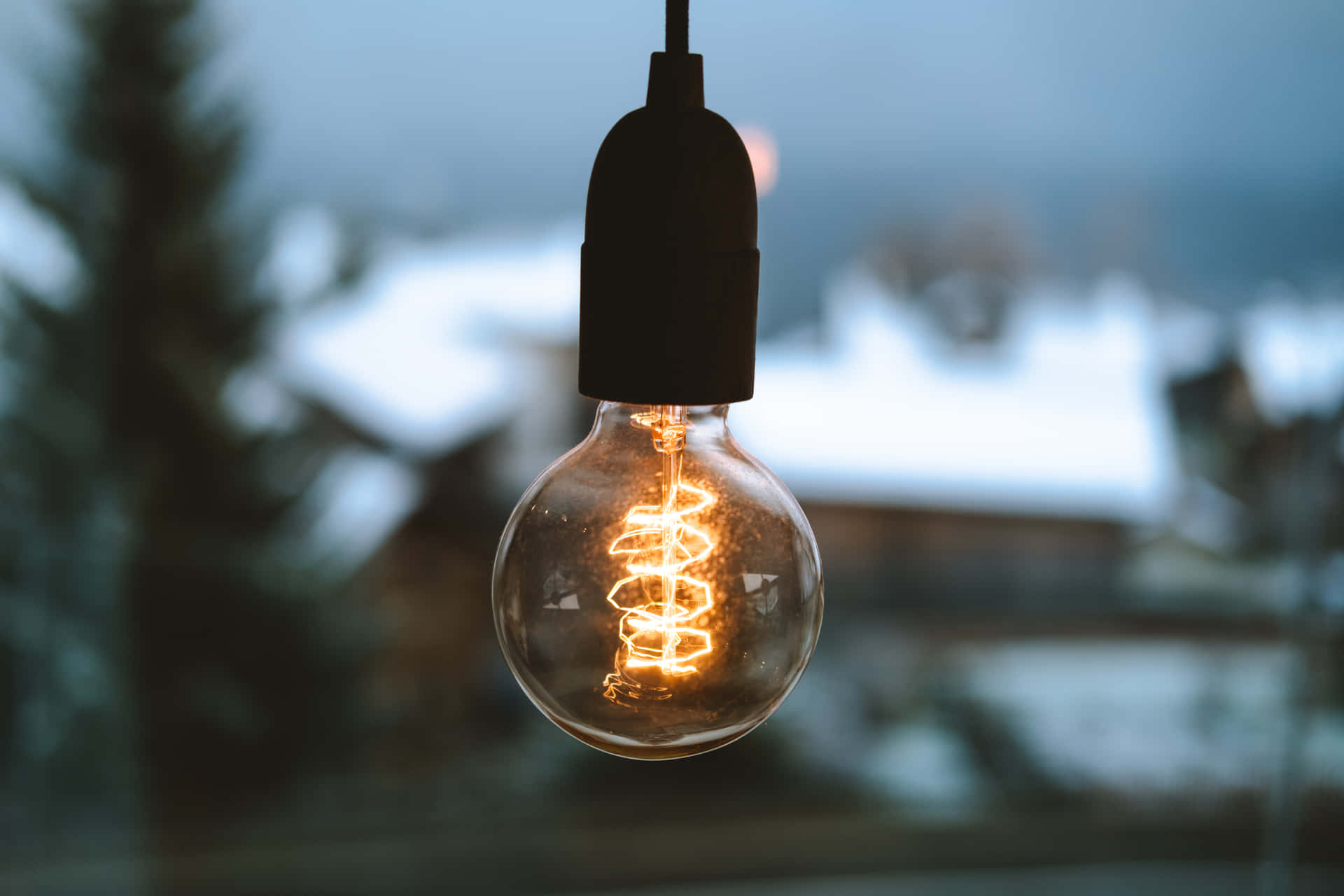 Incandescent Bulb By The Window Background