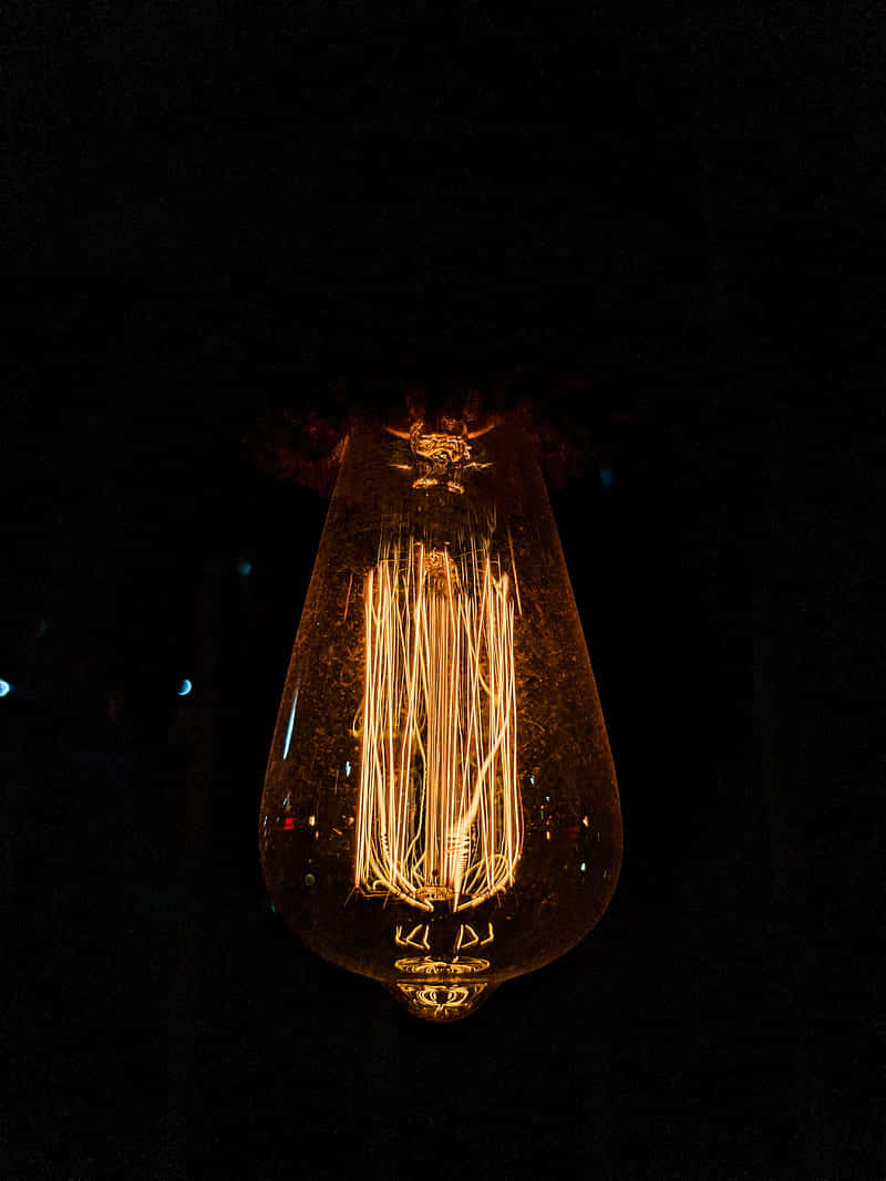 Incandescent Carbon Filament Bulb Background