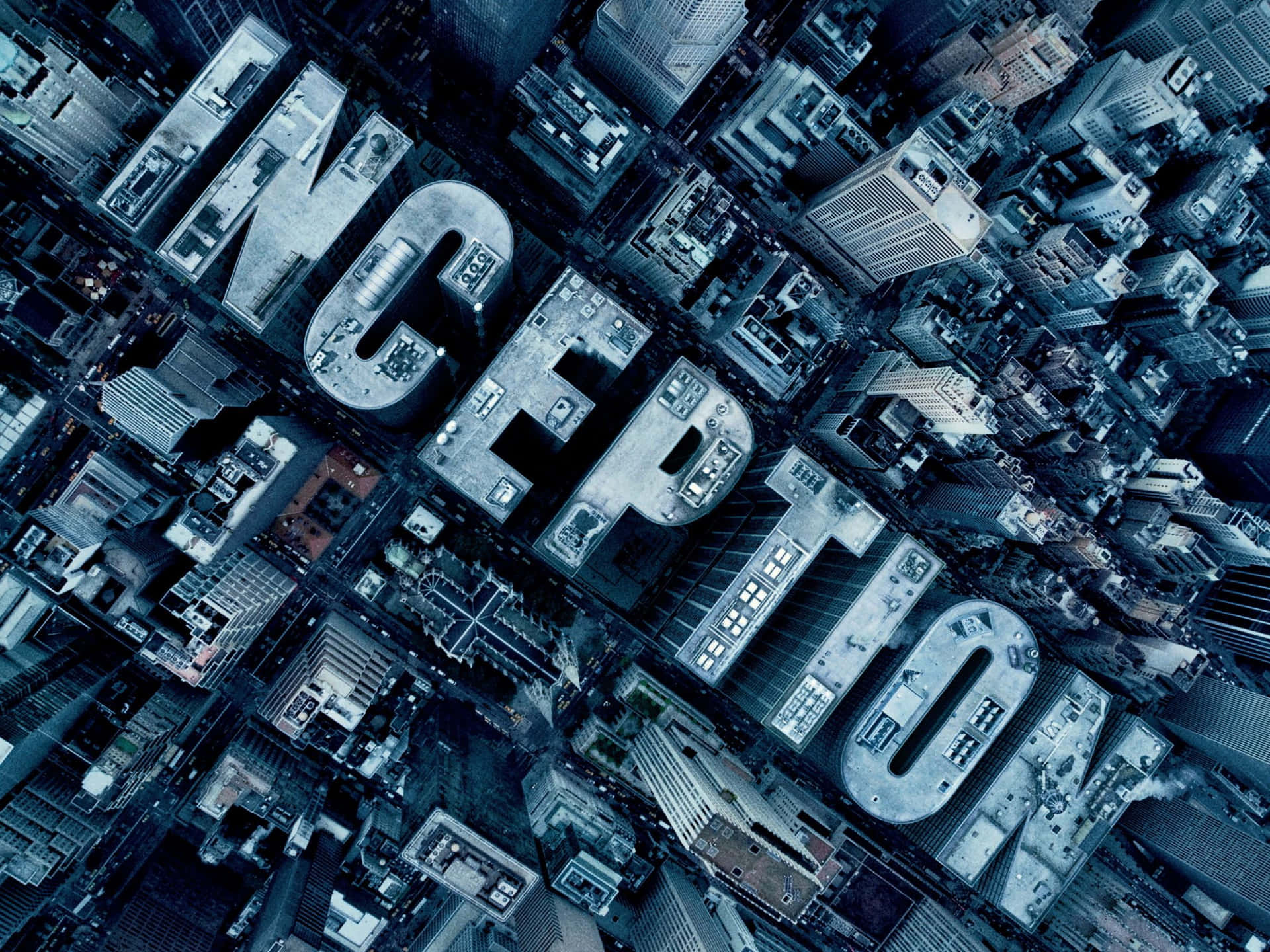 Inception Movie Aerial View Building Letters Background
