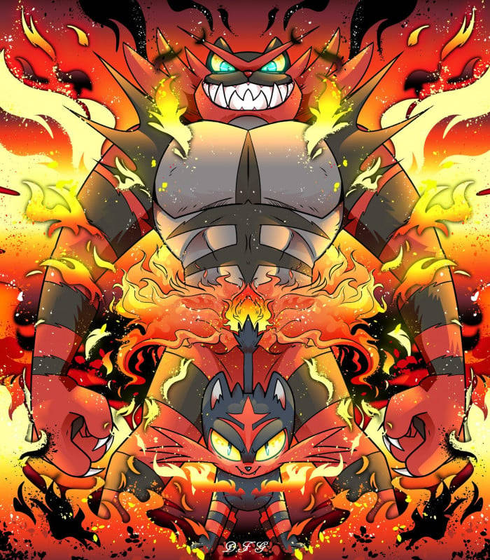 Incineroar Evolution Background