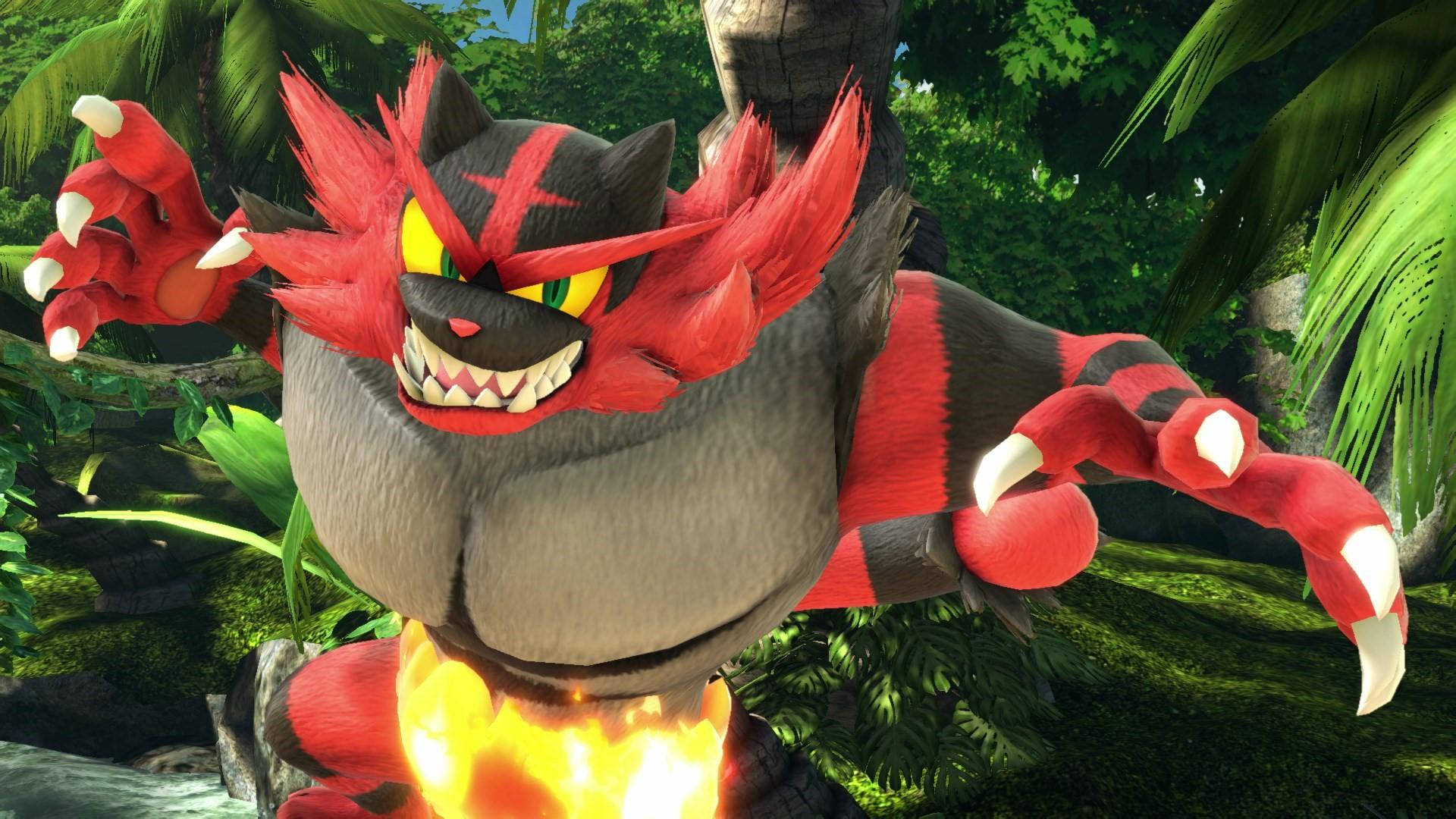 Incineroar In Green Background Background