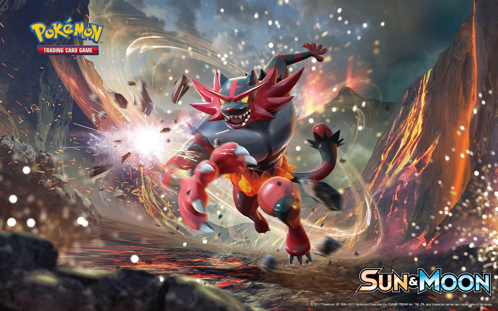 Incineroar In Sun And Moon Background