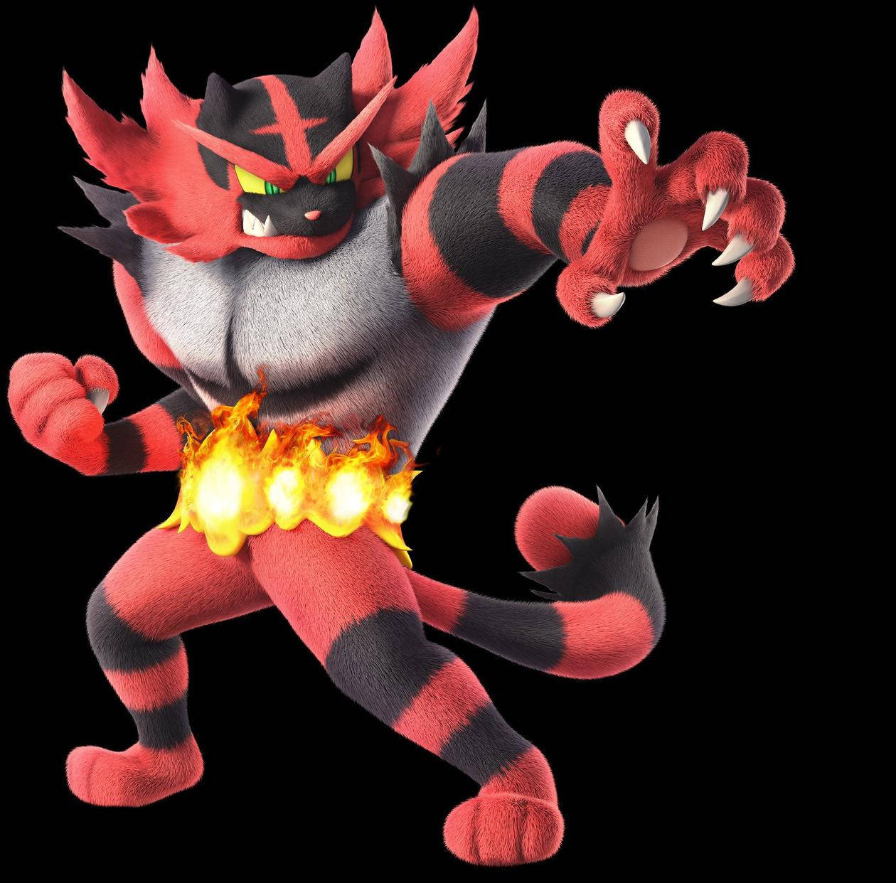 Incineroar On Black Screen Background