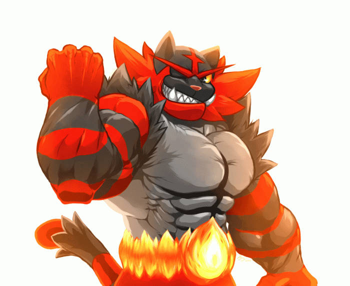 Incineroar On White Screen Background