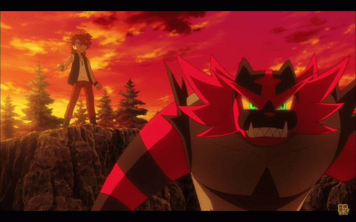 Incineroar With Its Trainer Background