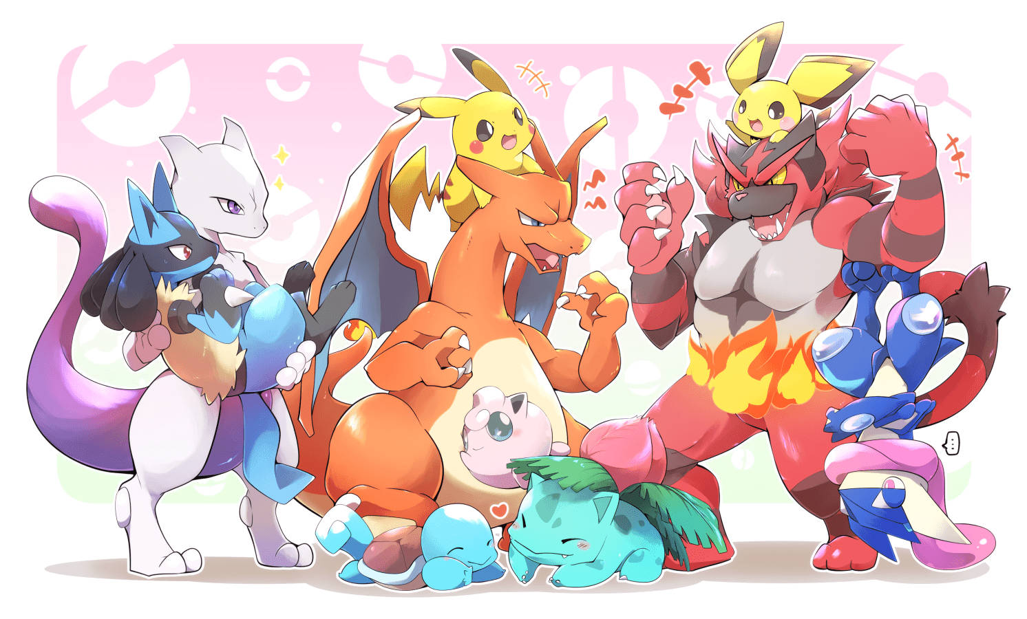 Incineroar With Pokemon Family