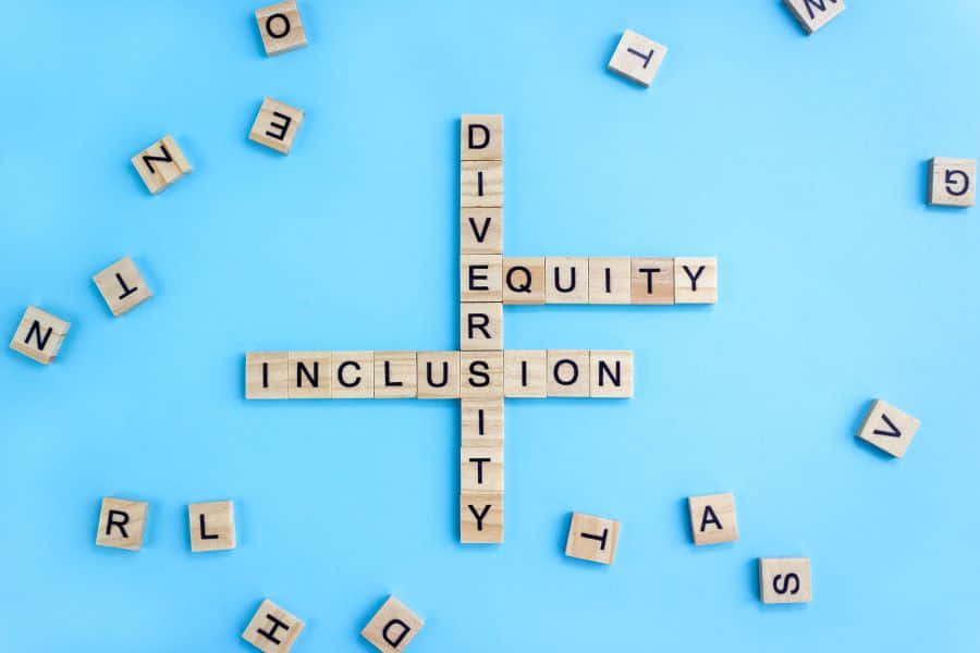 Inclusive, Diverse, And Equal Crossword Cubes Background