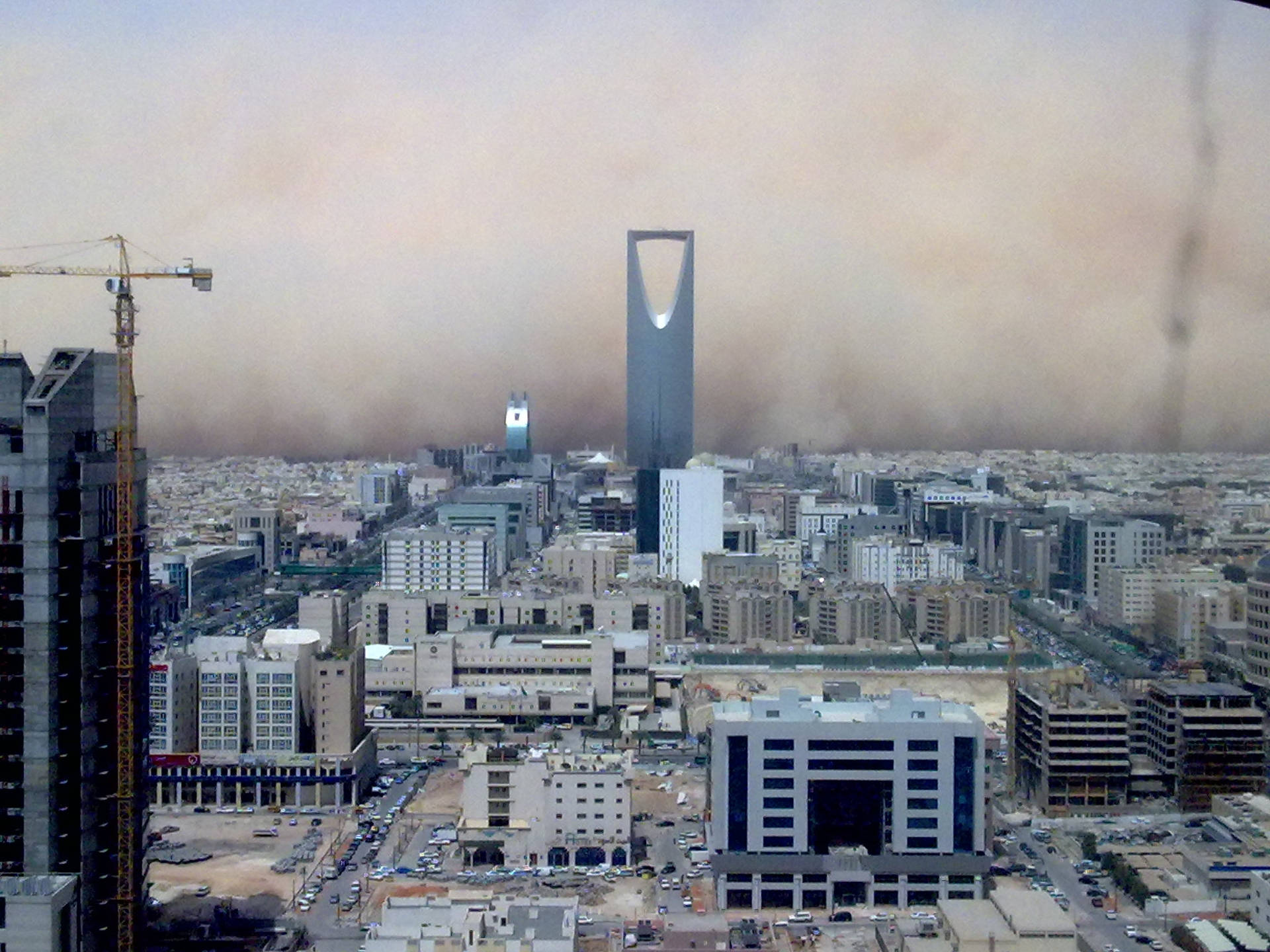 Incoming Sandstorm In Riyadh Background