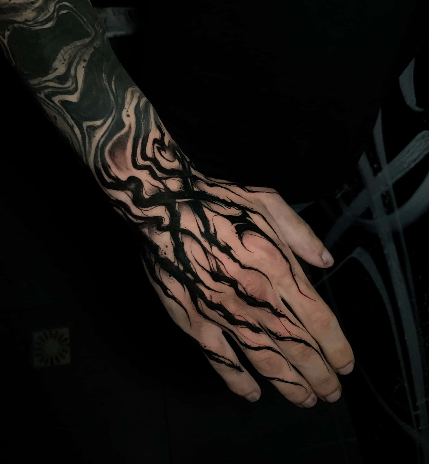 Incredible Black Smoke Hand Tattoo Background