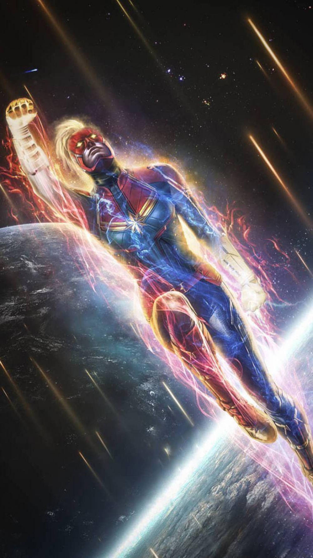 Incredible Captain Marvel Iphone Digital Art Background