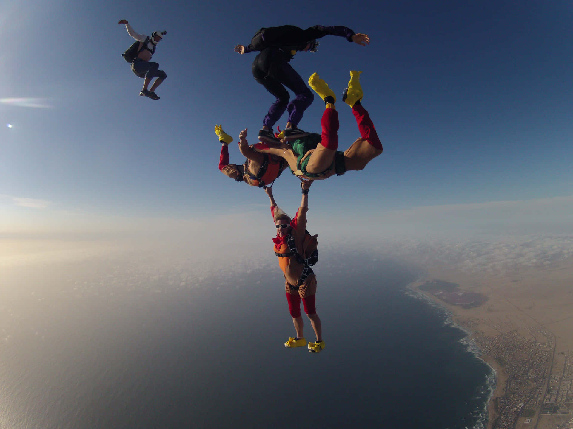 Incredible Skydiving Formation Background