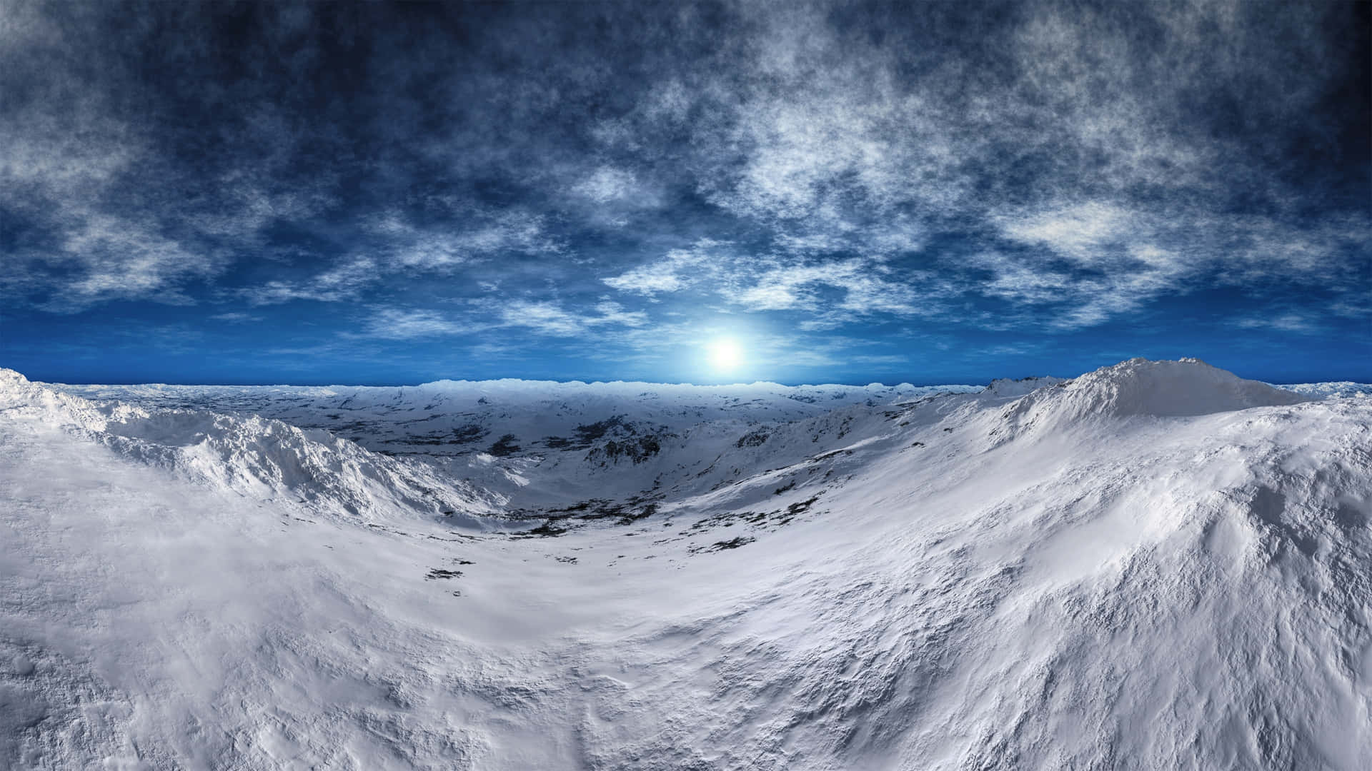 Incredible Snowy Tundra Mountains Background