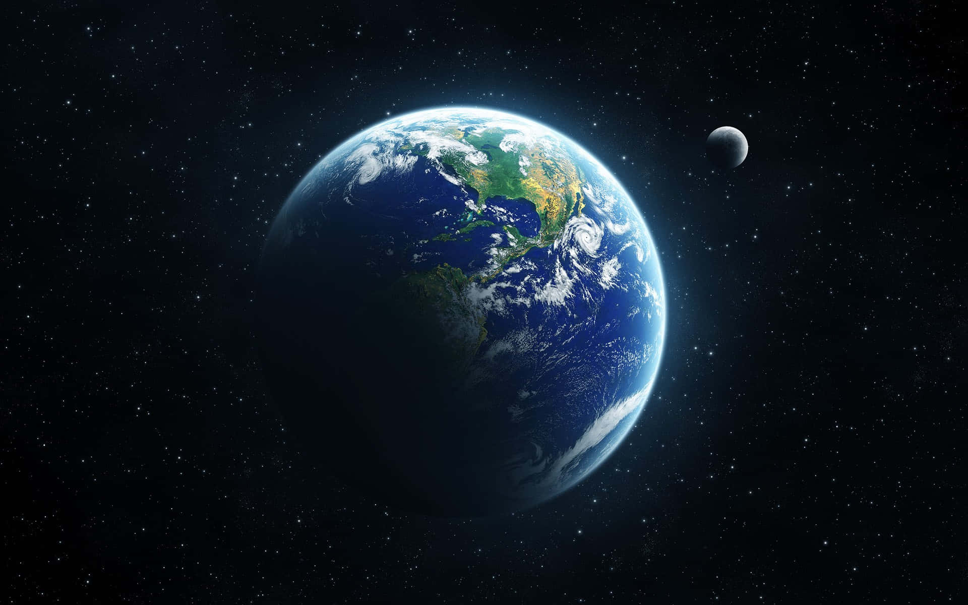 Incredible View Of Earth From Outer Space Background