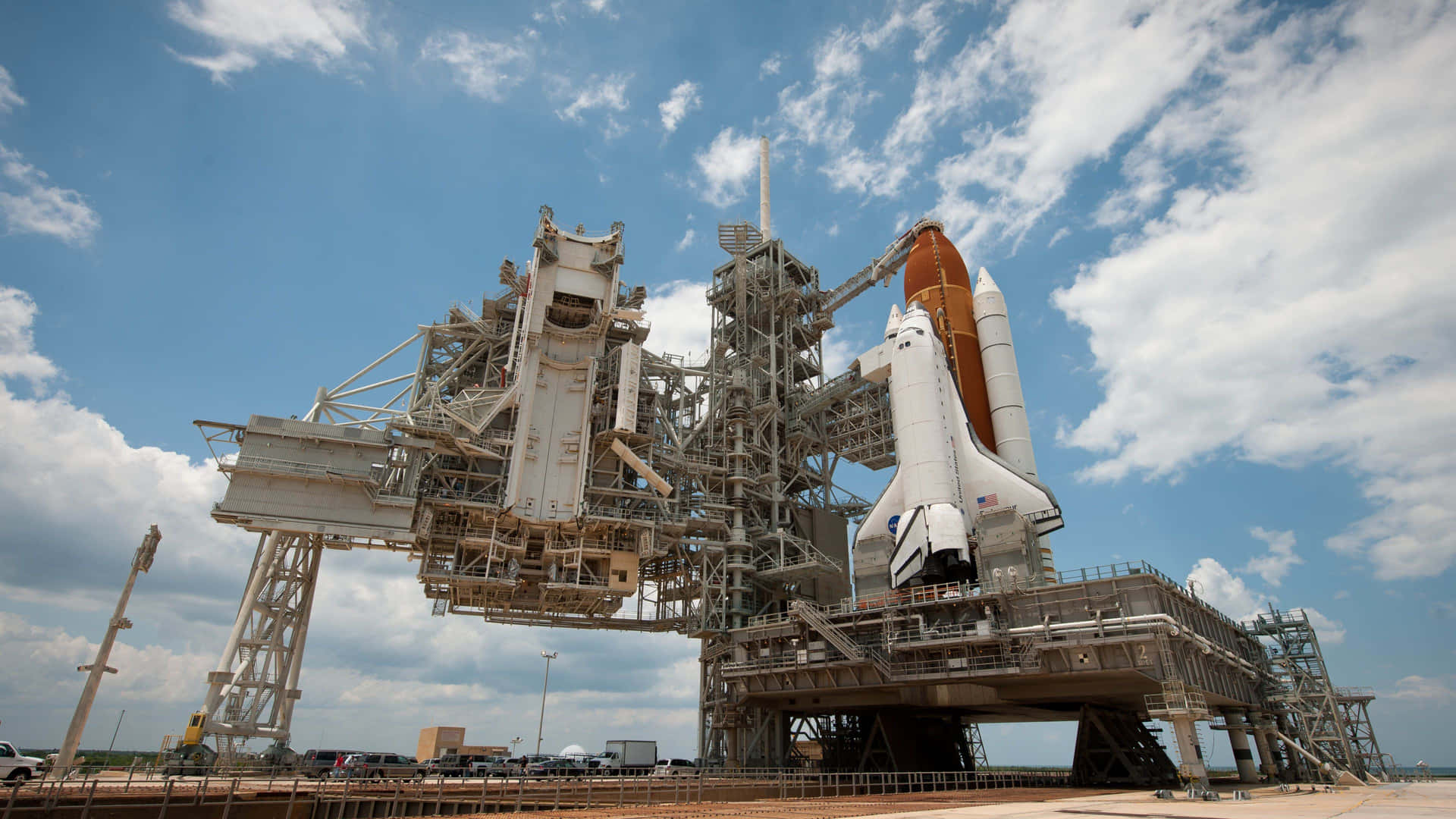 Incredible View Of Space Shuttle Orbiting Earth Background