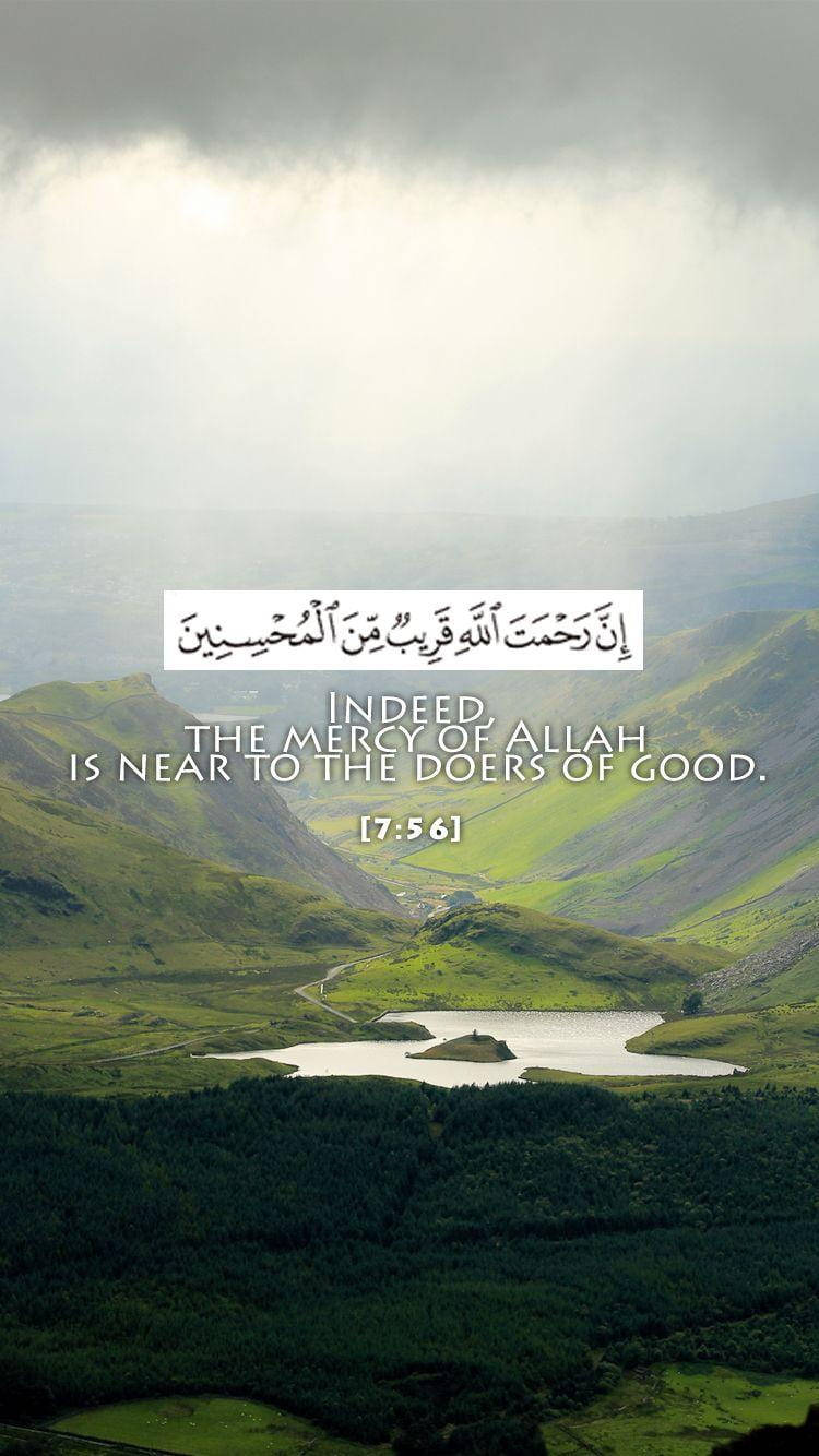 Indeed The Mercy Of Allah Quote Background