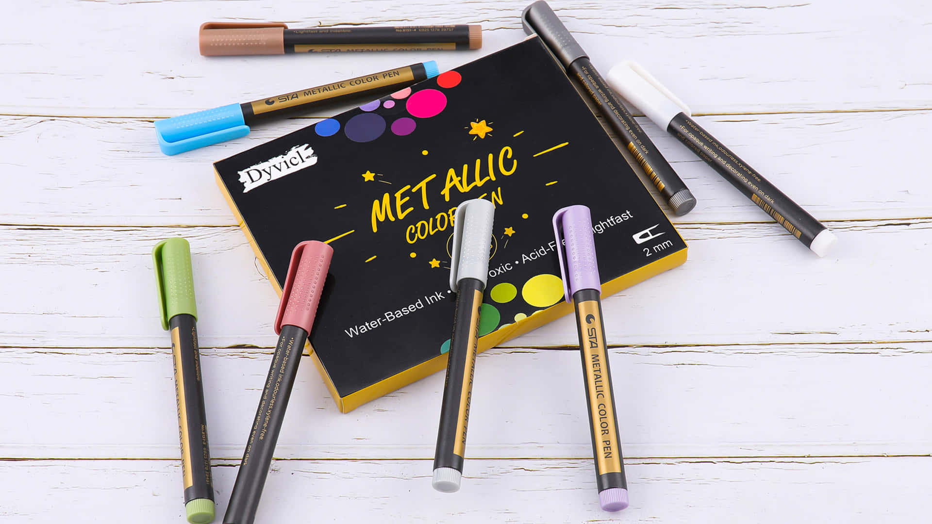 Indelible Metallic Marker Pens Background