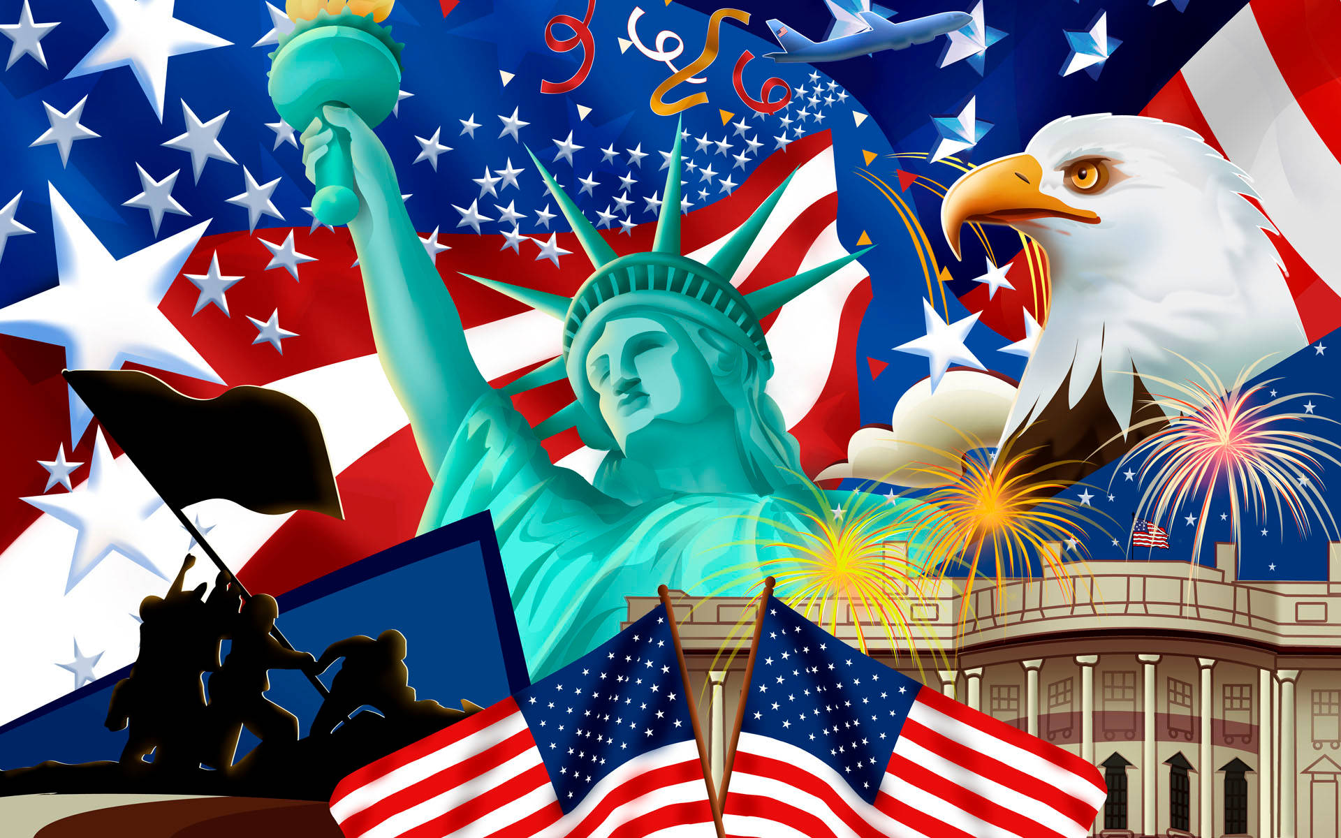 Independence Day America Digital Art Background